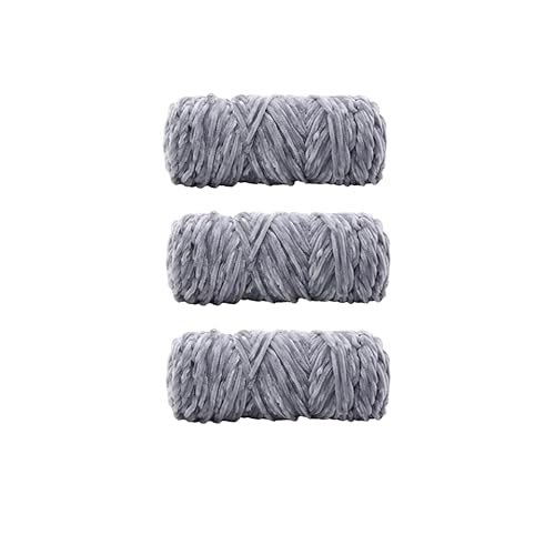 Weiche Babywolle zum Stricken, 3 x 100 g, superweiches Samt-Chenille-Garn, flauschig weiche Wolle, Häkelgarn, Häkelgarn, Wolle für selbstgemachtes Stricken und Häkeln (26 Gray) von Generisch