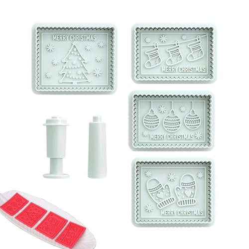 Weihnachtliche Keksformen zum Backen, Fondantformen – Keksausstecher, Weihnachts-Teigstempel, Keksform für Süßwaren, Backen, Gebäck Weihnachtliche Keksformen zum Backen, Fondantformen – Keksausstecher, Weihnachts-Teigstempel, Keksform für Süßwaren, Backen, Gebäck von Generisch