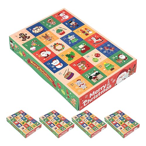 Weihnachts-Advents-Geschenkboxen | 5X befüllbare Weihnachten Basteln Box Adventskalender | Xmas Adventskalender Boxen | Weihnachten Feier Urlaub Candy Box für Kind, Mutter von Generisch