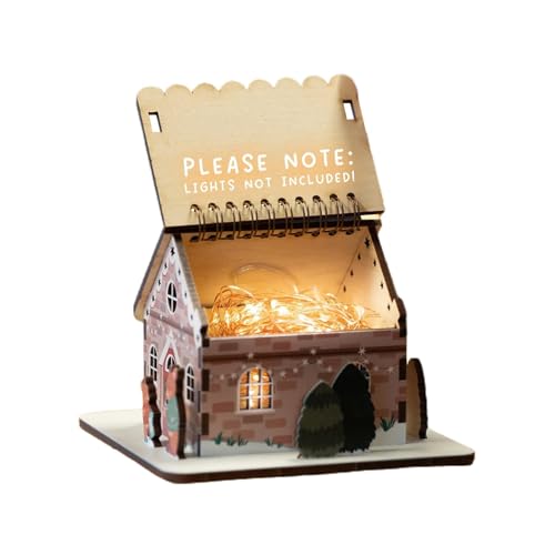 Weihnachts-Adventskalender – Kinder-Adventskalender | Countdown-Kalender | Weihnachtshütten-Adventskalender aus Holz | Countdown-Kalender 2024 | Desktop-Adventskalender für Heimdekoration, Büro von Generisch