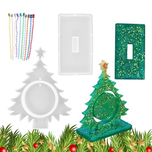 Weihnachts-Bilderrahmen-Formen, Weihnachtsbaum-Fotorahmen-Form, Silikon Weihnachtsbaum Bilderrahmen Schreibtisch Ornament 2X Set, Hitzebeständiger Silikon-Fotorahmen zum einfachen Lösen der Vorlage von Generisch