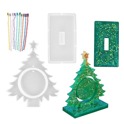 Weihnachts-Bilderrahmen-Formen, Weihnachtsbaum-Fotorahmen-Form | Silikon Weihnachtsbaum Bilderrahmen Schreibtisch Ornament 2X Set,Resin Crafts Gießform hitzebeständig für Gips von Generisch