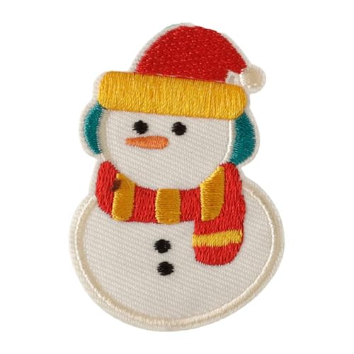 Weihnachts-Bügelflicken, zum Aufbügeln für Weihnachten, frostiger Winterurlaub, bestickte Aufkleber-Patches, Winter-Aufnäher, Stoffabzeichen-Set für Kleidung, Rucksäcke, Dekor (A 1 Stück) von Generisch