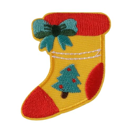 Weihnachts-Bügelflicken, zum Aufbügeln für Weihnachten, frostiger Winterurlaub, bestickte Aufkleber-Patches, Winter-Aufnäher, Stoffabzeichen-Set für Kleidung, Rucksäcke, Dekor (B 1 Stück) von Generisch