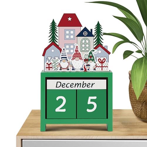 Weihnachts-Countdown-Blöcke, Holz-Weihnachts-Adventskalender-Block, Weihnachts-Holzkalender, Countdown Bis Weihnachten, Tisch-Tischkalender, Weihnachts Dekorationen, Weihnachtliche Heimdekoration von Generisch