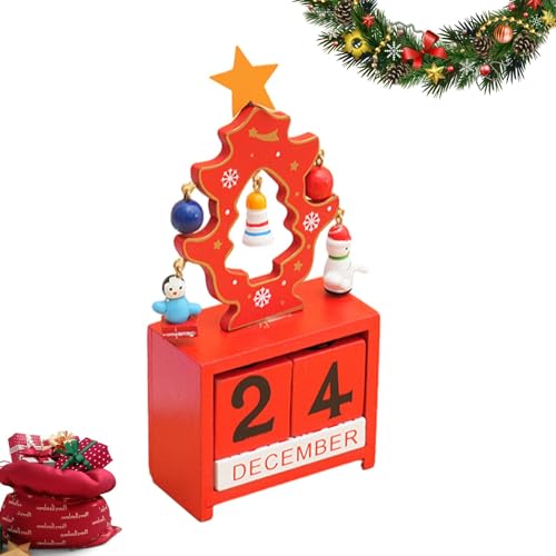 Weihnachts-Countdown-Blöcke,Weihnachts-Countdown-Kalenderblöcke,Holz-Adventskalender Countdown-Blöcke | Stabiler Countdown-Kalender, Weihnachtsdekoration für Schrank, Werkbank von Generisch