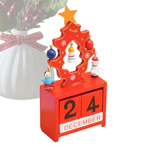 Weihnachts-Countdown-Blöcke,Weihnachts-Countdown-Kalenderblöcke | Sichere Adventskalender aus Holz | Stabiler Countdown-Kalender, Weihnachtsdekoration für Schrank, Werkbank von Generisch