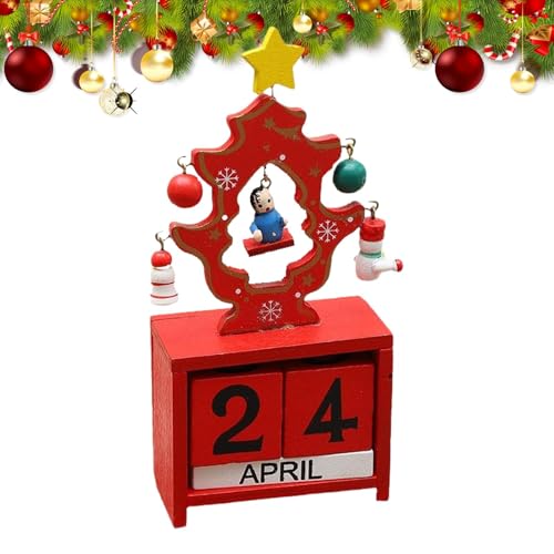 Weihnachts-Countdown-Kalender,Weihnachtskalender-Countdown - Countdown-Kalenderblöcke aus Holz | 5,31 Zoll große Monats- und Datumsanzeige, abnehmbare Weihnachts-Countdown-Kalenderblöcke für die Winte von Generisch