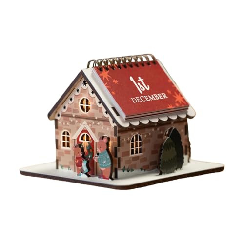 Weihnachts-Countdown-Kalender – Countdown Bis Weihnachten Aus Holz | Weihnachtskalender Countdown-Haus, Weihnachtskalender Dekor Cottage Design, Desktop-Adventskalender Adventskalender 2024 Für von Generisch