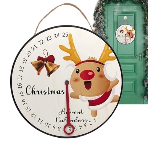 Weihnachts-Countdown-Uhr-Kalender, Weihnachts-Advents-Holz-Wandschild, Kalender, Countdown-Uhr, saisonale Bauernhaus-Halterung für Wohnzimmer, Schlafzimmer von Generisch