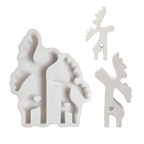 Weihnachts-Epoxid-Formen, Elch-Silikon-Gießformen, Urlaubs-Silikonformen, vielseitige 3D-Epoxidharz-Formen, Ornament-Form für Kerzen, Heimdekorationen von Generisch