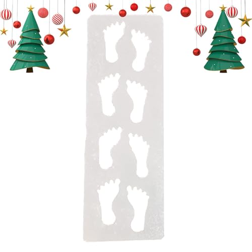 Weihnachts-Fußabdrücke, Dekoration, Weihnachtsmann, kleine Stiefel, Schablone – wiederverwendbare Bastelschablone für Boden, Fenster, Wand, Tür von Generisch