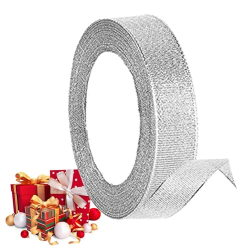 Weihnachts-Geschenkband auf Rolle, dekoratives glitzerndes Bastelband – Glitzer-Geschenkband, stilvolles dekoratives glitzerndes Bastelband für Frauen, Handwerk von Generisch