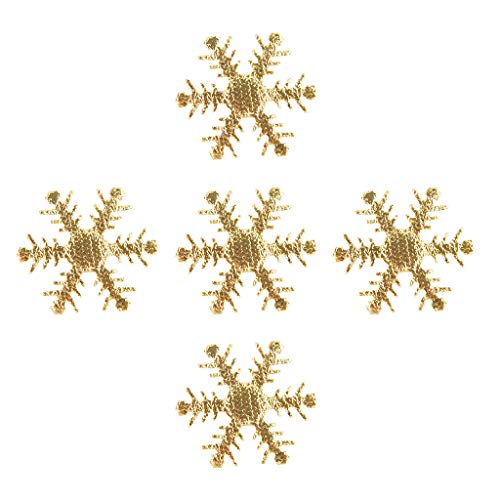 Weihnachts-Konfetti-Weihnachtstuch, 4 cm, Gold, 100 Stück, Dekoration, Schneeflocken-Dekoration, Baumwollgirlande für Kamin (Gold, Einheitsgröße) von Generisch