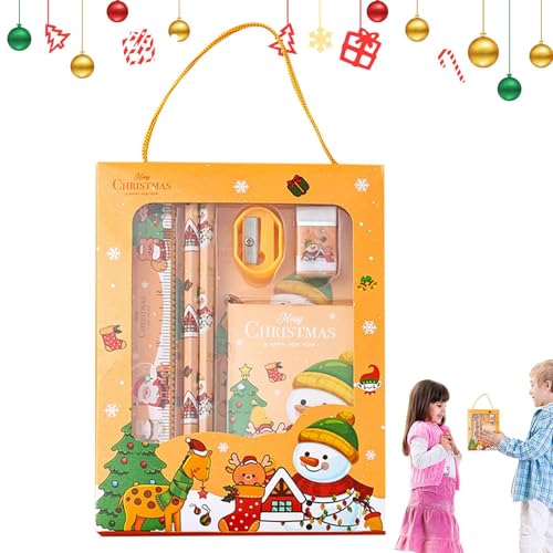 Weihnachts-Radiergummi-Set, Weihnachts-Schreibwaren-Set für die Schule | 6er-Set Weihnachts-Briefpapier-Set | Mehrfarbige Weihnachtsgeschenke für die Schule, niedliche Schreibwaren für Weihnachten von Generisch