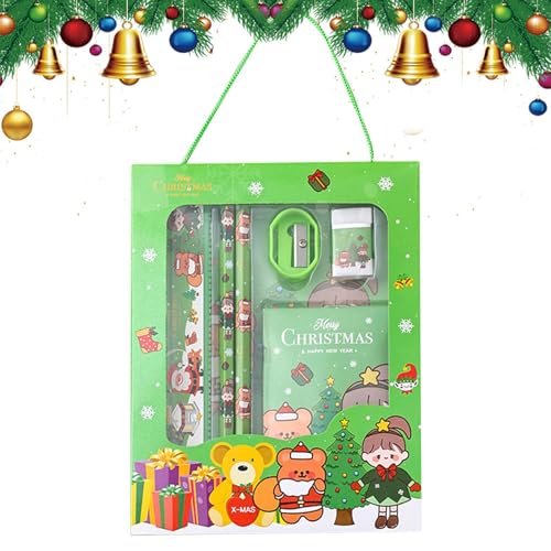 Weihnachts-Radiergummi-Set, Weihnachts-Schreibwaren-Set für die Schule | Weihnachts-Briefpapier-Set mit 6 Stück,Mehrfarbige Weihnachtsgeschenke für die Schule, niedliche Schreibwaren für Weihnachten von Generisch