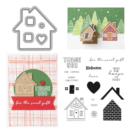 Weihnachts-Stanzformen und Stempel, Weihnachtshaus-Stanzformen | Weihnachtshaus-Bastel-Scrapbooking-Form - Prägewerkzeug-Stanzformen für die Kartenherstellung, Albumpapierdekoration, Bastelbedarf von Generisch