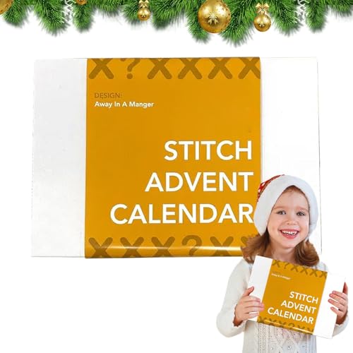 Weihnachts-Stickerei-Countdown-Kalender, 24 Tage Countdown-Adventskalender – Weihnachts-Stickset für Heimdekoration, Stickzubehör von Generisch