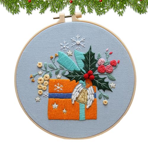 Weihnachts-Stickset | Kreuzstich-Ornament-Set | Tragbare Weihnachtskreuz-Sets, Nadelspitzen-Set für Anfänger, Erwachsene und Kinder von Generisch