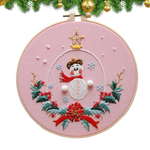 Weihnachts-Stickset - Kreuzstich-Ornament-Set | Weihnachten Hand Winter Stickset für Anfänger Erwachsene Kinder von Generisch