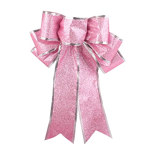 Weihnachtsanhänger, mehrfarbig, glänzend, glitzernd, Weihnachtsschleife, Weihnachtsbaumschmuck, Anhänger, Weihnachtsschleife, Mann, Radiergummis (Pink-A, Einheitsgröße) von Generisch