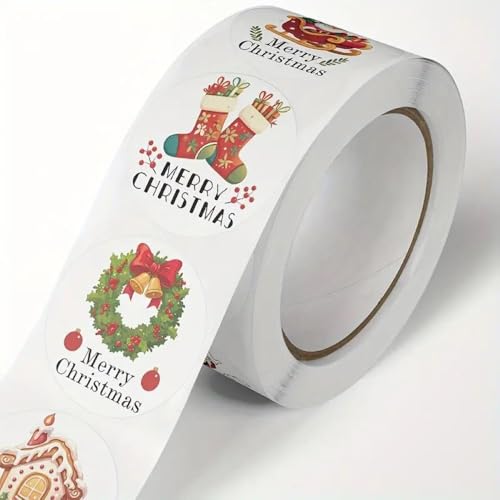 Weihnachtsaufkleber, Sticker, Etiketten, 500 Stück, Verschiedene Motive, Geschenksiegel, Weihnachten (Männchen) von Generisch