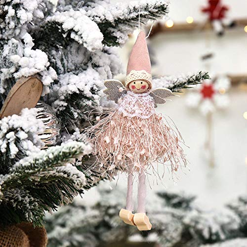 Weihnachtsbaum Anhänger Weihnachten Engel Anhänger Schneeflocken Baumschmuck Weihnachtsdekoration Weihnachten Set Weihnachtsanhänger Baumwollgarn Bastelset Christbaum Vintage Verzierung (A, One Size) von Generisch