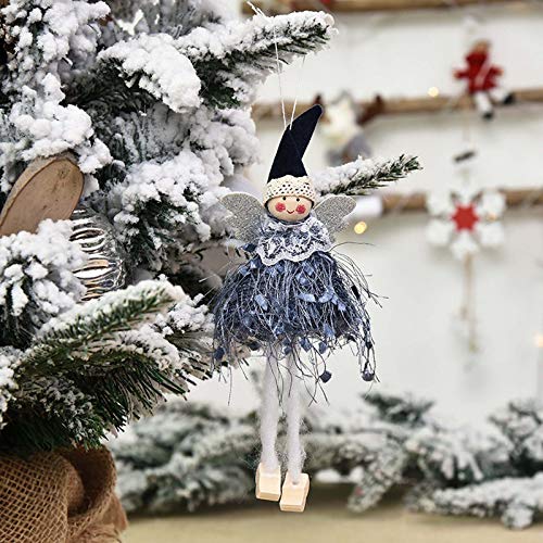 Weihnachtsbaum Anhänger Weihnachten Engel Anhänger Schneeflocken Baumschmuck Weihnachtsdekoration Weihnachten Set Weihnachtsanhänger Baumwollgarn Bastelset Christbaum Vintage Verzierung (C, One Size) von Generisch