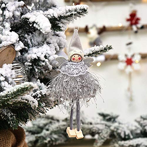 Weihnachtsbaum Anhänger Weihnachten Engel Anhänger Schneeflocken Baumschmuck Weihnachtsdekoration Weihnachten Set Weihnachtsanhänger Baumwollgarn Bastelset Christbaum Vintage Verzierung (F, One Size) von Generisch