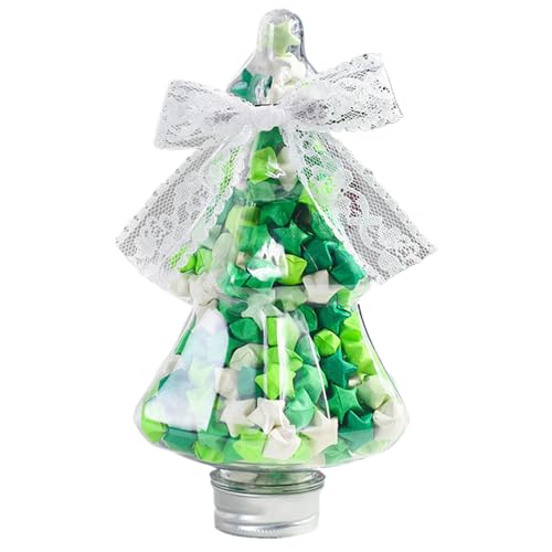 Weihnachtsbaum-Stern-Flasche, Wunschstern mit Farbverlauf,Mehrfarbiges Weihnachtsbaum-Stern-Flaschen-Steigungs-Stern-Faltpapier - Stern-Wunschflasche, weihnachtliche Tischdekoration für Valentinstag, von Generisch