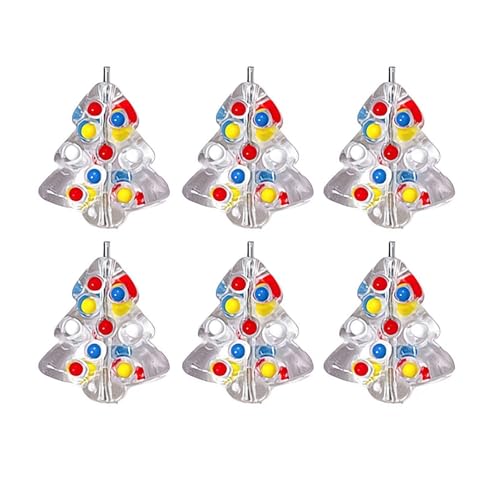 Weihnachtsbaumperlen, bunt, handgefertigt, Weihnachtsglasanhänger, holprige Perlen, Lampwork-Glasperlen, Weihnachtsbaumperlen für Bastelarbeiten, Schmuckherstellung (transparent) von Generisch