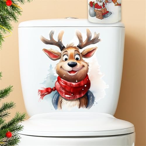 Weihnachtsdeko Innen Weihnachtsaufkleber FüR PapiertüTen Weihnachtsbilder Weihnachts-Toilettenaufkleber, 1 Weihnachtsmann, Weihnachtsdekoration, Toilette, Badezimmerwand, Weihnachtsmann, von Generisch