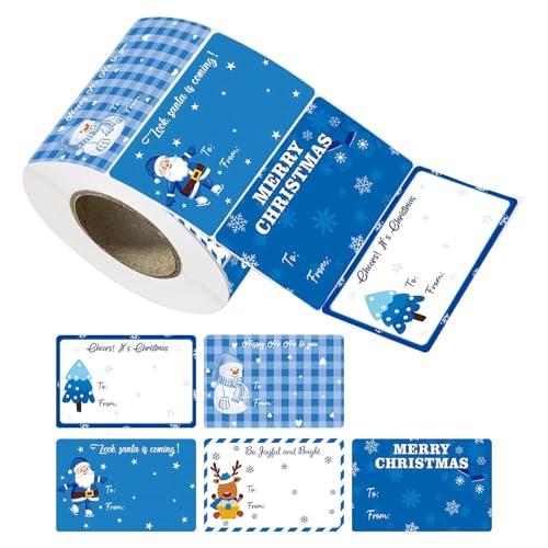 Weihnachtsgeschenkanhänger – 400 x Weihnachtsetiketten-Aufkleber | Weihnachtsgeschenkanhänger-Aufkleber | Geschenktüten&Verpackung,Frohe Weihnachten Sticker für Umschläge&Papiertüten von Generisch