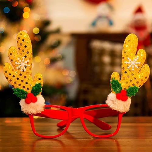 Weihnachtsgeschenke für Frauen, Weihnachtsdekoration, Weihnachtsmann, Schneemann, Geweih, Brille, randlose Gläser, Weihnachtskrippe, Weihnachtsdekoration von Generisch