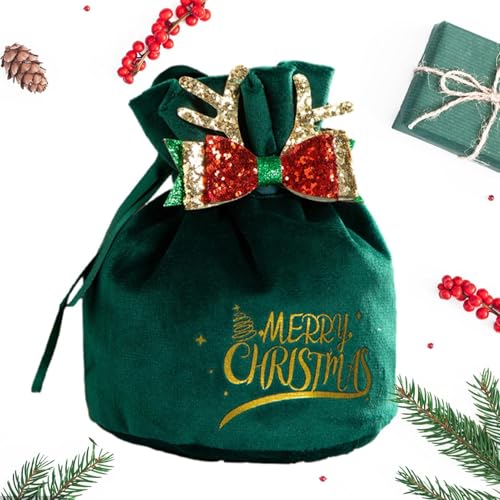 Weihnachtsgeschenktüten - Weihnachtsgeschenktüten Aus Samtstoff, Bastelbeutel Für Weihnachtsfeier-Geburtstags-Zubehör, Weihnachts-Goody-Bag-Geschenk-Leckerei-Süßigkeits-Beutel, von Generisch