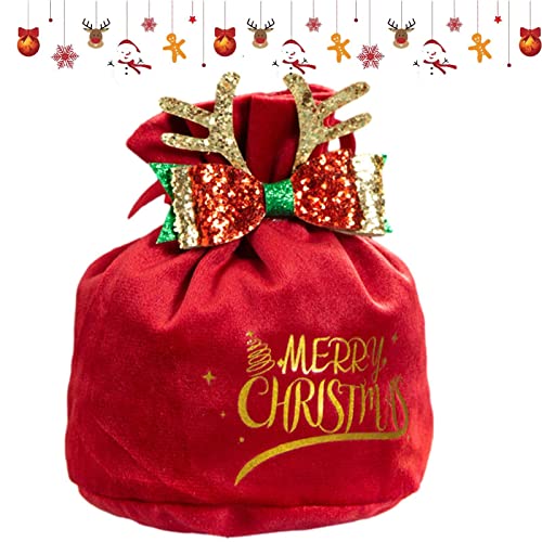 Weihnachtsgeschenktüten - Weihnachtsgeschenktüten Aus Samtstoff, Bastelbeutel Für Weihnachtsfeier-Geburtstags-Zubehör, Weihnachts-Goody-Bag-Geschenk-Leckerei-Süßigkeits-Beutel, von Generisch