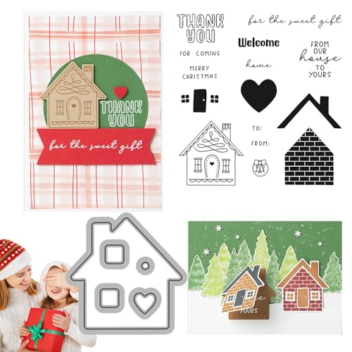 Weihnachtshaus-Stanzformen,Weihnachts-Stanzformen | Weihnachtshaus-Bastel-Scrapbooking-Form,Schablonen-Vorlagenformen zum Stanzen, Papierbasteln, Kartenherstellung von Generisch