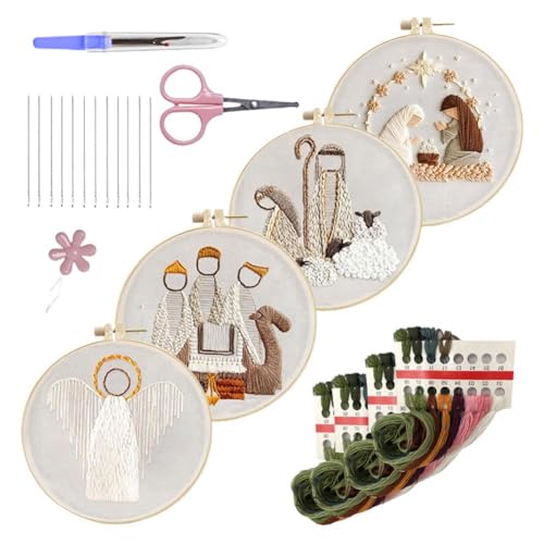 Weihnachtskrippe Stickset, Weihnachtskrippe Stickset Krippe Nativi Kit Stickerei Kreuzsets Stich von Generisch