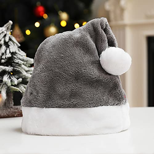 Weihnachtsmütze Weihnachtsmütze für Erwachsene, Unisex, Samt, gemütlich, verdickt, klassisch, geeignet für Weihnachten, Neujahr, Festliches Partyzubehör, Partyzubehör (E, Einheitsgröße) von Generisch