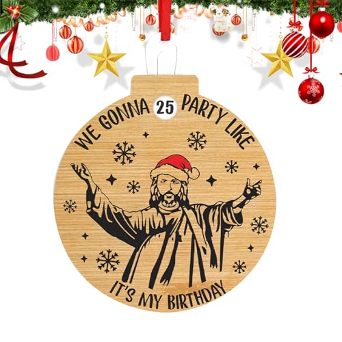 Weihnachtsornament-Adventskalender, Weihnachts-Countdown-Kalender, Weihnachts-Countdown-Kalender, Weihnachtsbaumbehang aus Holz, Dekoration, Rustikales Schild mit Aufschrift „Merry Christmas“, Bauernh von Generisch