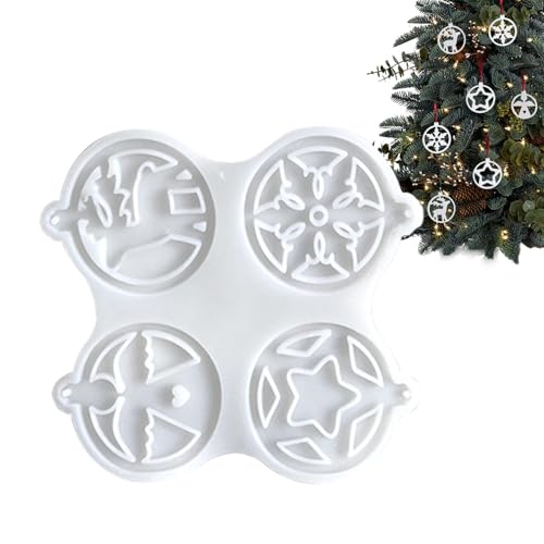 Weihnachtsornamentform,Weihnachtsharzformen Silikon, Handgefertigte Engel-Ornament-Gussform, Weihnachtsdekorformen für Epoxidharz, Weihnachtsanhänger von Generisch