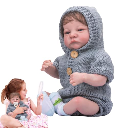 Wiedergeborene Babypuppen, realistische Silikonpuppen,Handgemachte süße weiche Körperpuppe wiedergeborene Puppen - Neuheit bewegliche realistische Puppen Süßes wiedergeborenes Spielzeug mit Kleidung f von Generisch