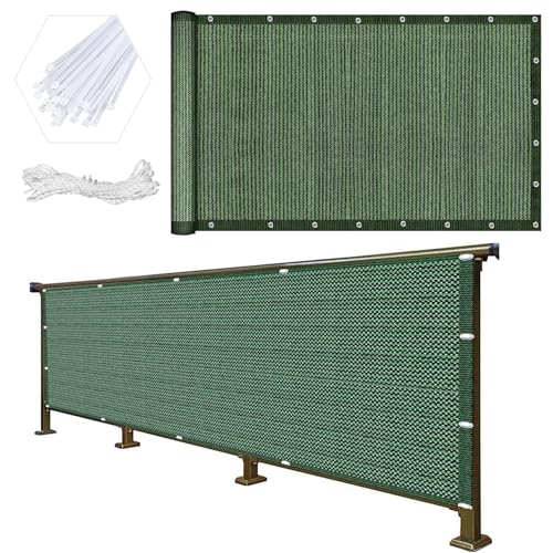 Windschutznetz für Balkon, 76,2 x 750,3 cm, Grau, mit UV-Schutz für Deck, Hinterhof, Terrasse, Anti-Peeping-Outdoor-Abdeckung von Generisch