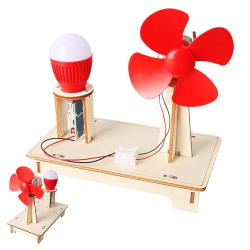 Windturbinen-Bausatz, Windgenerator-Spielzeug - Holzbausätze Windkraftanlage aus Holz,Handgefertigter Bausatz für Kinder, wissenschaftliches Spielzeug, Windturbinen, zur Förderung der praktischen Fähi von Generisch