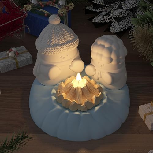 Winter- -silikonform, 4x Silikonformen Mit -Familie Und Lagerfeuer, weihnachtsdeko Gießformen Silikon, Kunstharz-Bastelform, Weihnachtskerzenform Für Weihnachtsbasteleien von Generisch