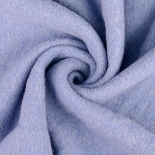 Wollfleece Meterware uni & meliert - Wollstoff Mantelstoff - Wollpullover nähen, weiche Wolle Stoff - 100% Schurwolle/Wolle *Ab 50cm, Farbe: 002 hellblau von Generisch