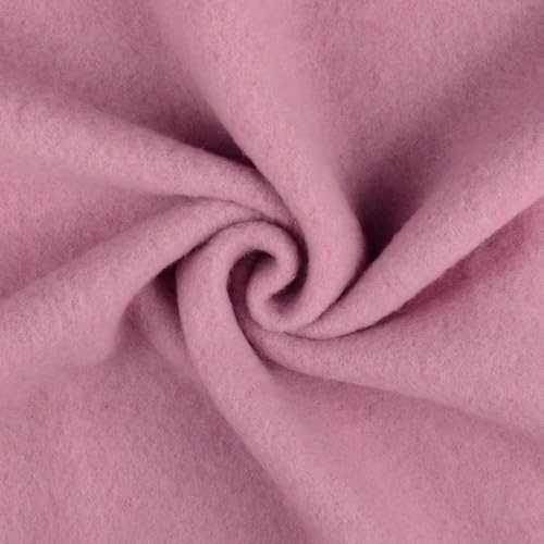 Wollfleece Meterware uni & meliert - Wollstoff Mantelstoff - Wollpullover nähen, weiche Wolle Stoff - 100% Schurwolle/Wolle *Ab 50cm, Farbe: 011 rosa von Generisch