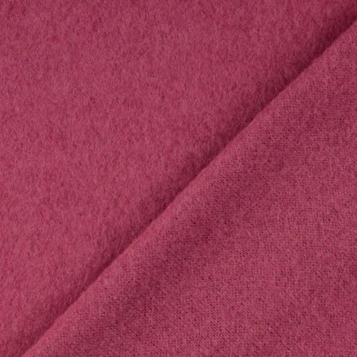 Wollfleece Meterware uni & meliert - Wollstoff Mantelstoff - Wollpullover nähen, weiche Wolle Stoff - 100% Schurwolle/Wolle *Ab 50cm, Farbe: 014 altrosa von Generisch