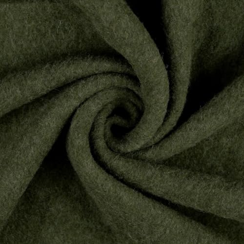 Wollfleece Meterware uni & meliert - Wollstoff Mantelstoff - Wollpullover nähen, weiche Wolle Stoff - 100% Schurwolle/Wolle *Ab 50cm, Farbe: 027 olive mel. Wollfleece Meterware uni & meliert - Wollstoff Mantelstoff - Wollpullover nähen, weiche Wolle Stoff - 100% Schurwolle/Wolle *Ab 50cm, Farbe: 027 olive mel. von Generisch
