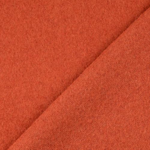 Wollfleece Meterware uni & meliert - Wollstoff Mantelstoff - Wollpullover nähen, weiche Wolle Stoff - 100% Schurwolle/Wolle *Ab 50cm, Farbe: 056 terra von Generisch